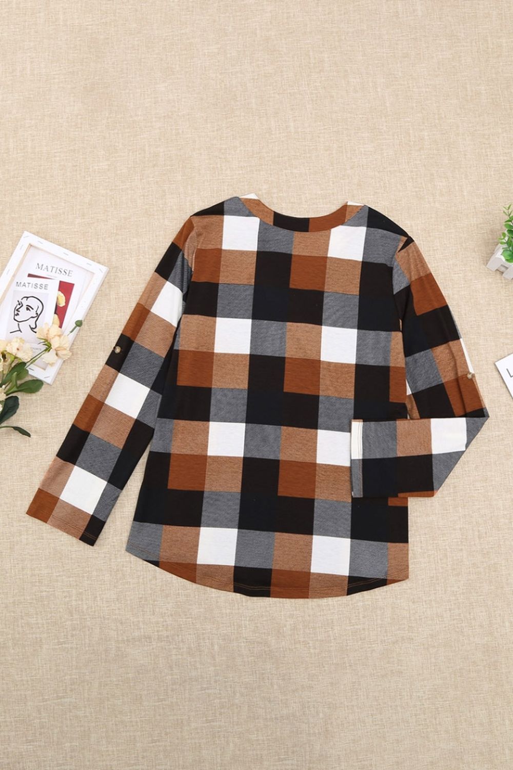 Plaid Loose Long Sleeve Pullover