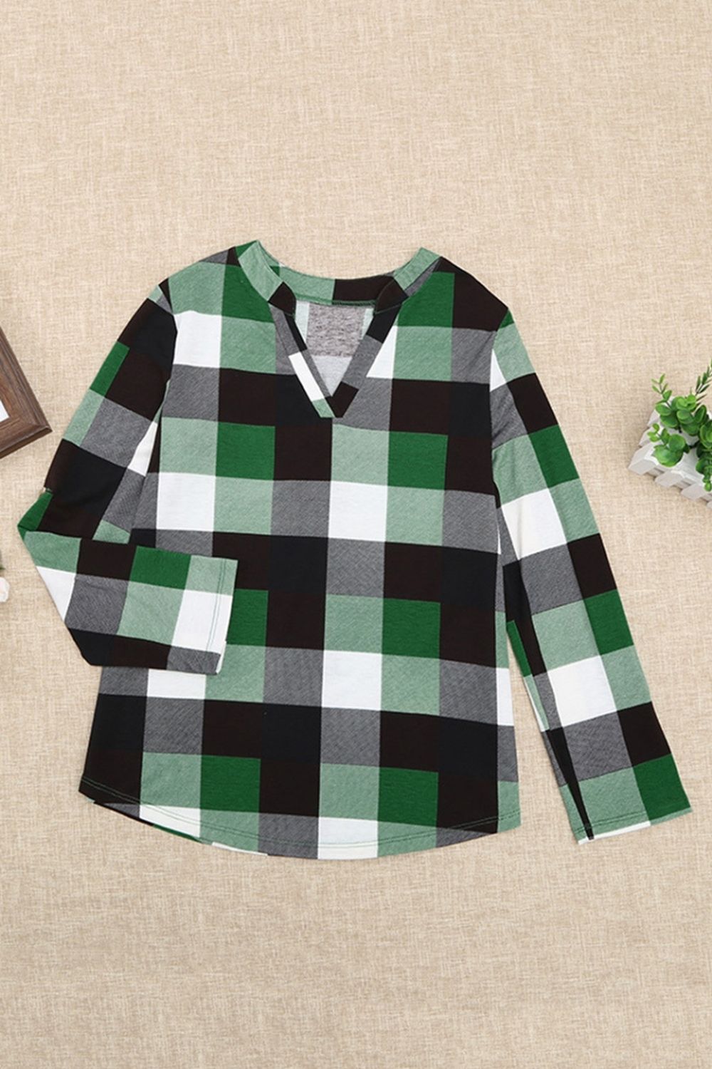 Plaid Loose Long Sleeve Pullover