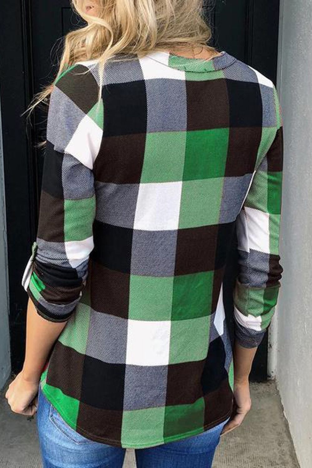 Plaid Loose Long Sleeve Pullover