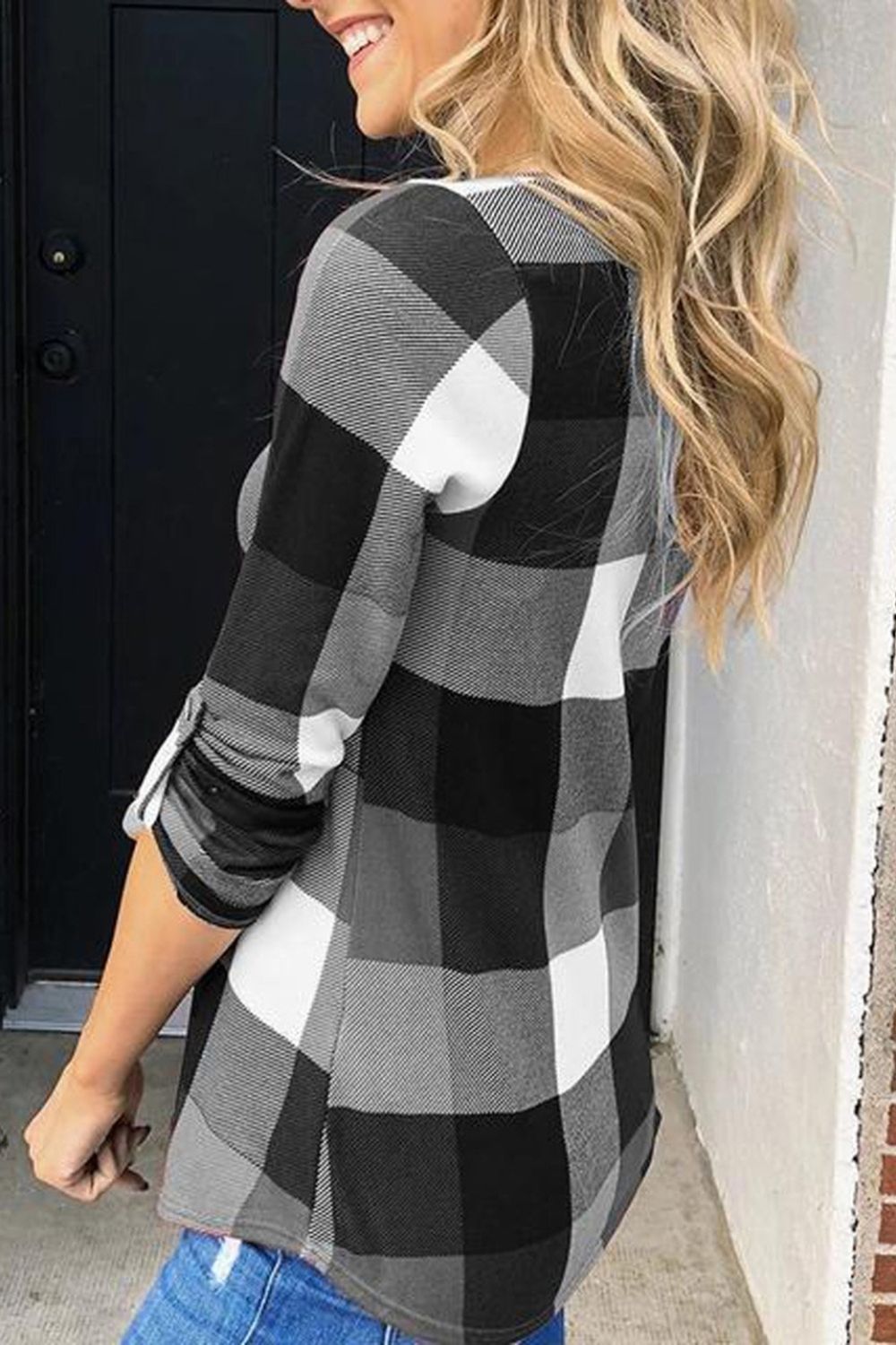 Plaid Loose Long Sleeve Pullover