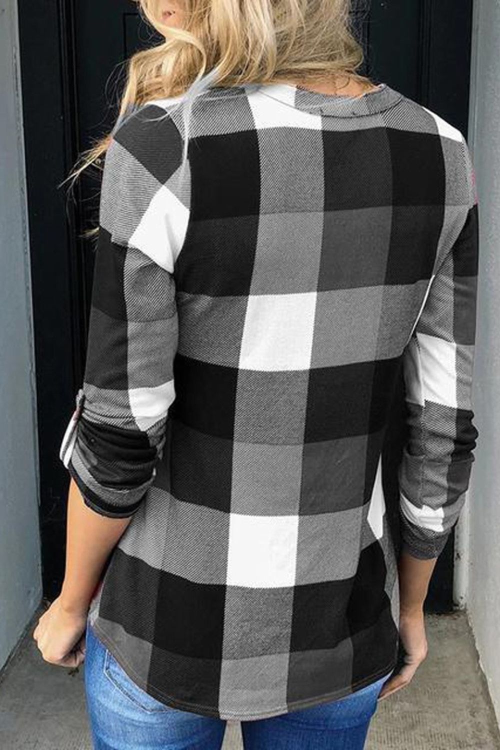 Plaid Loose Long Sleeve Pullover