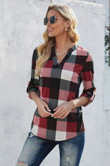 Plaid Loose Long Sleeve Pullover