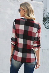 Plaid Loose Long Sleeve Pullover