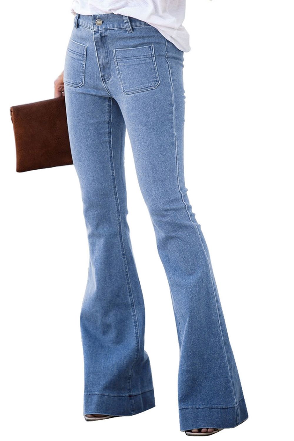 Washed Straight-Leg Bootcut Jeans