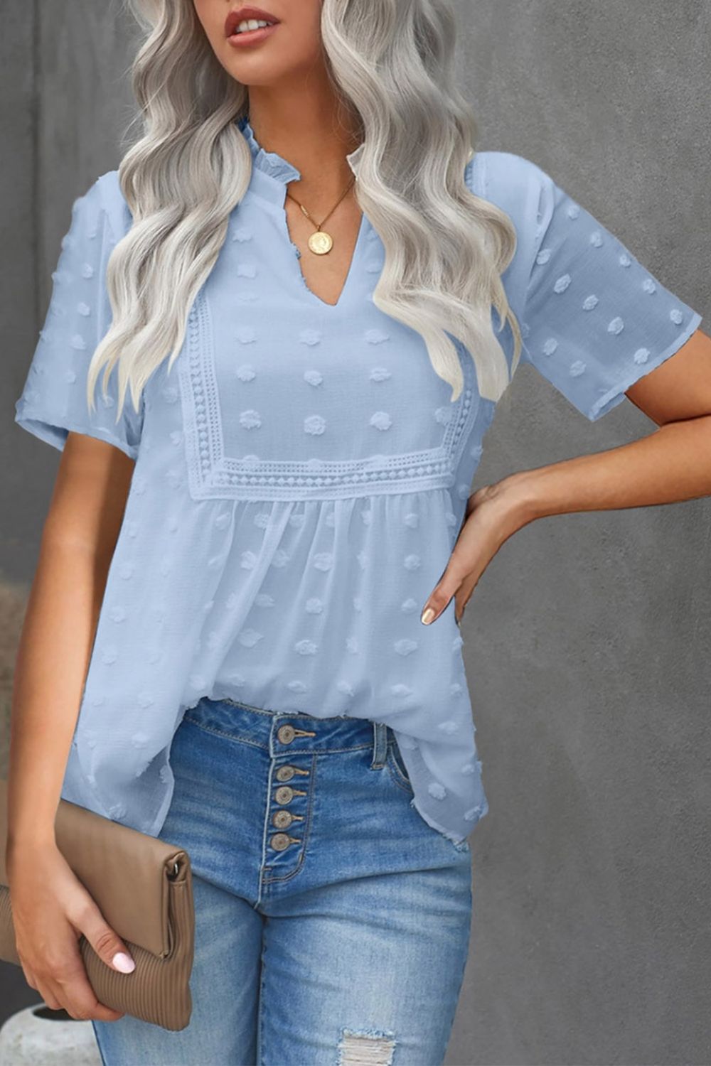 Mid-Length Embroidered Chiffon Shirt