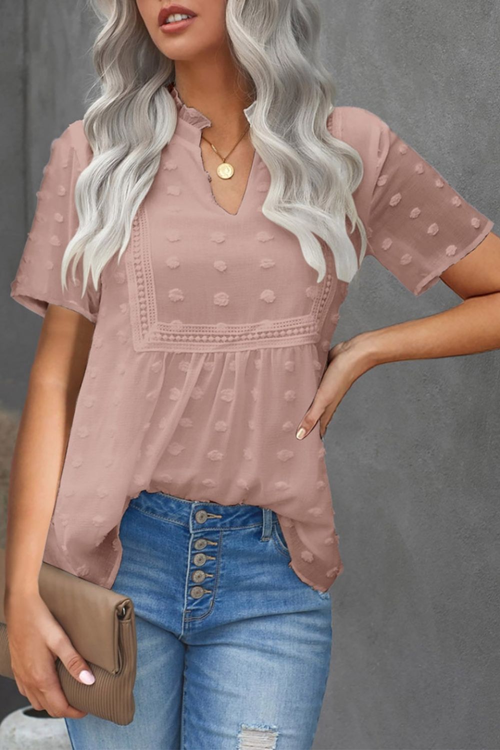 Mid-Length Embroidered Chiffon Shirt