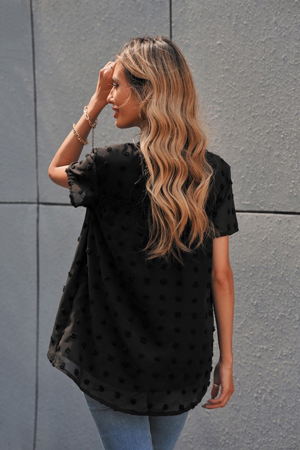 Mid-Length Embroidered Chiffon Shirt