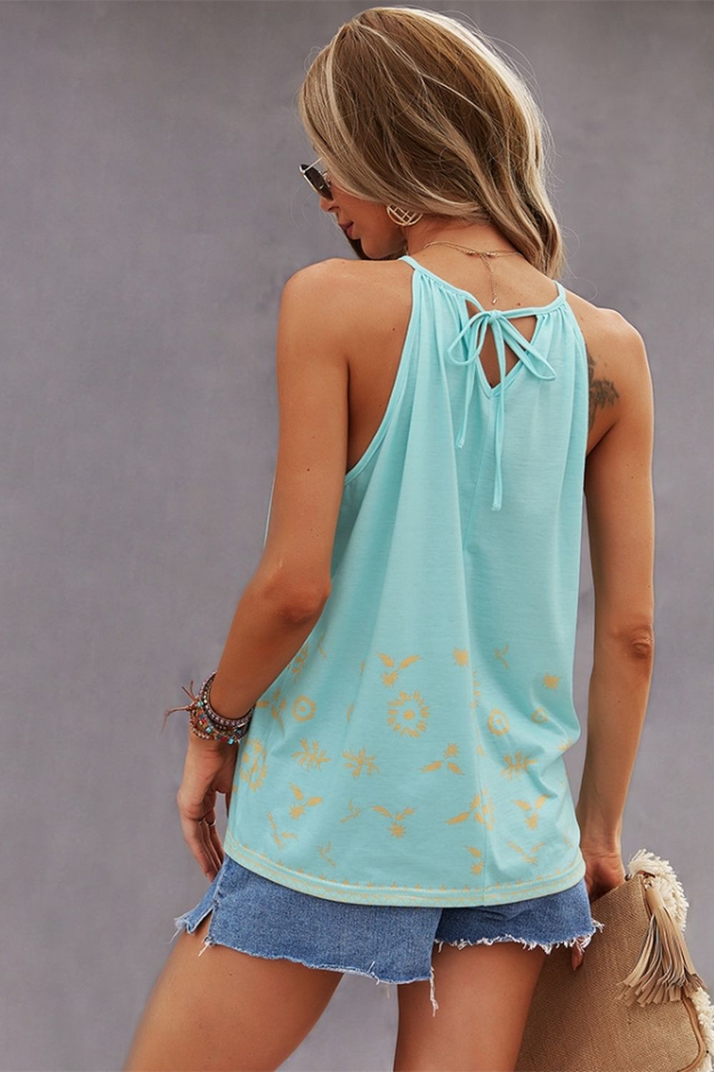 Halter Lace Patchwork T-shirt