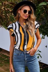Irregular Printed Stripes Shirt