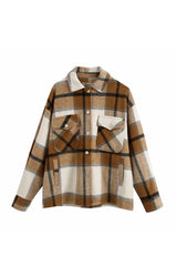 Flannel Loose Tweed Plaid Shirt Coat