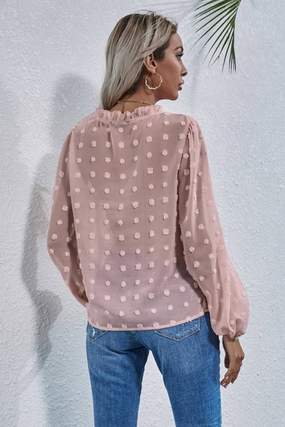 Loose V-neck Embroidered Shirt