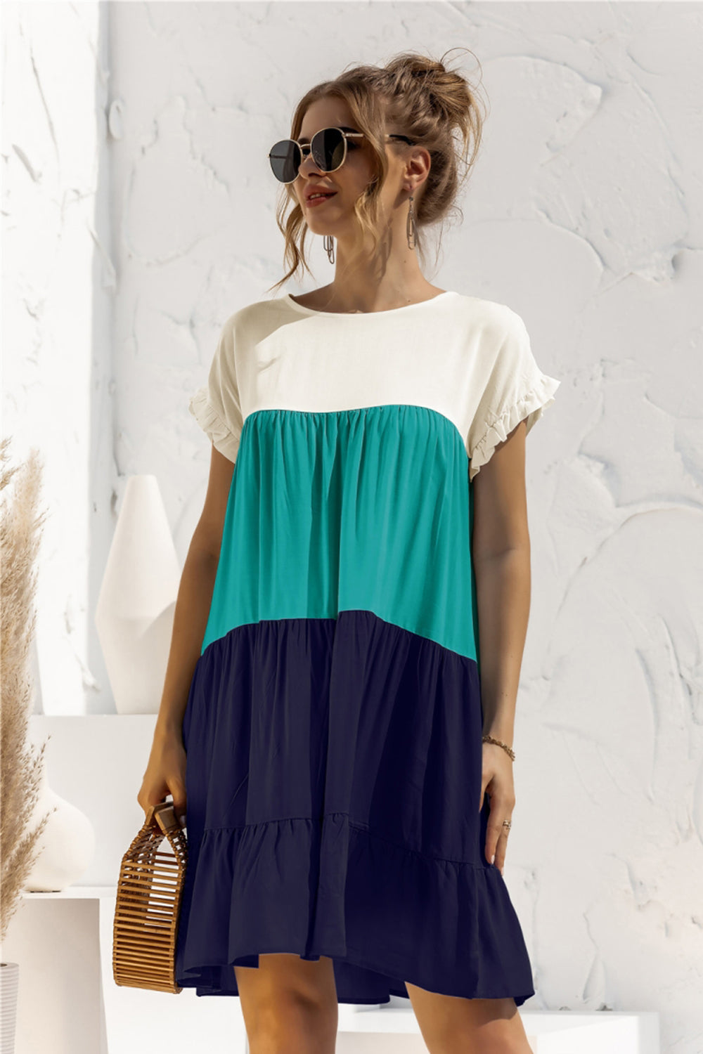 Contrast Loose Summer Dress