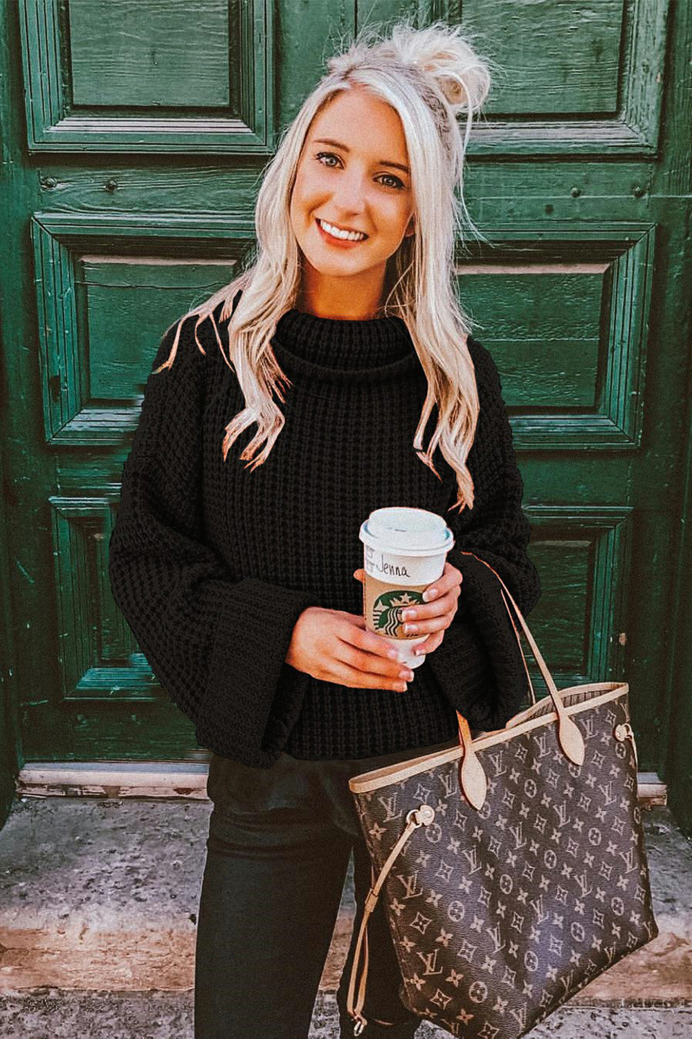 Loose Pure Color High Neck Sweater