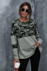 Camouflage Patchwork Loose Shirt