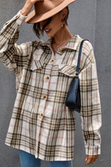 Plaid Cotton Lapel Shirt