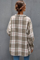 Plaid Cotton Lapel Shirt