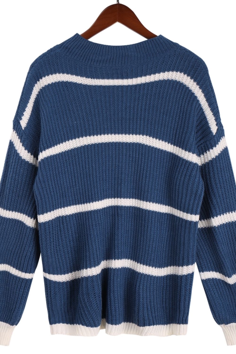 Round Neck Loose Striped Knit Pullover