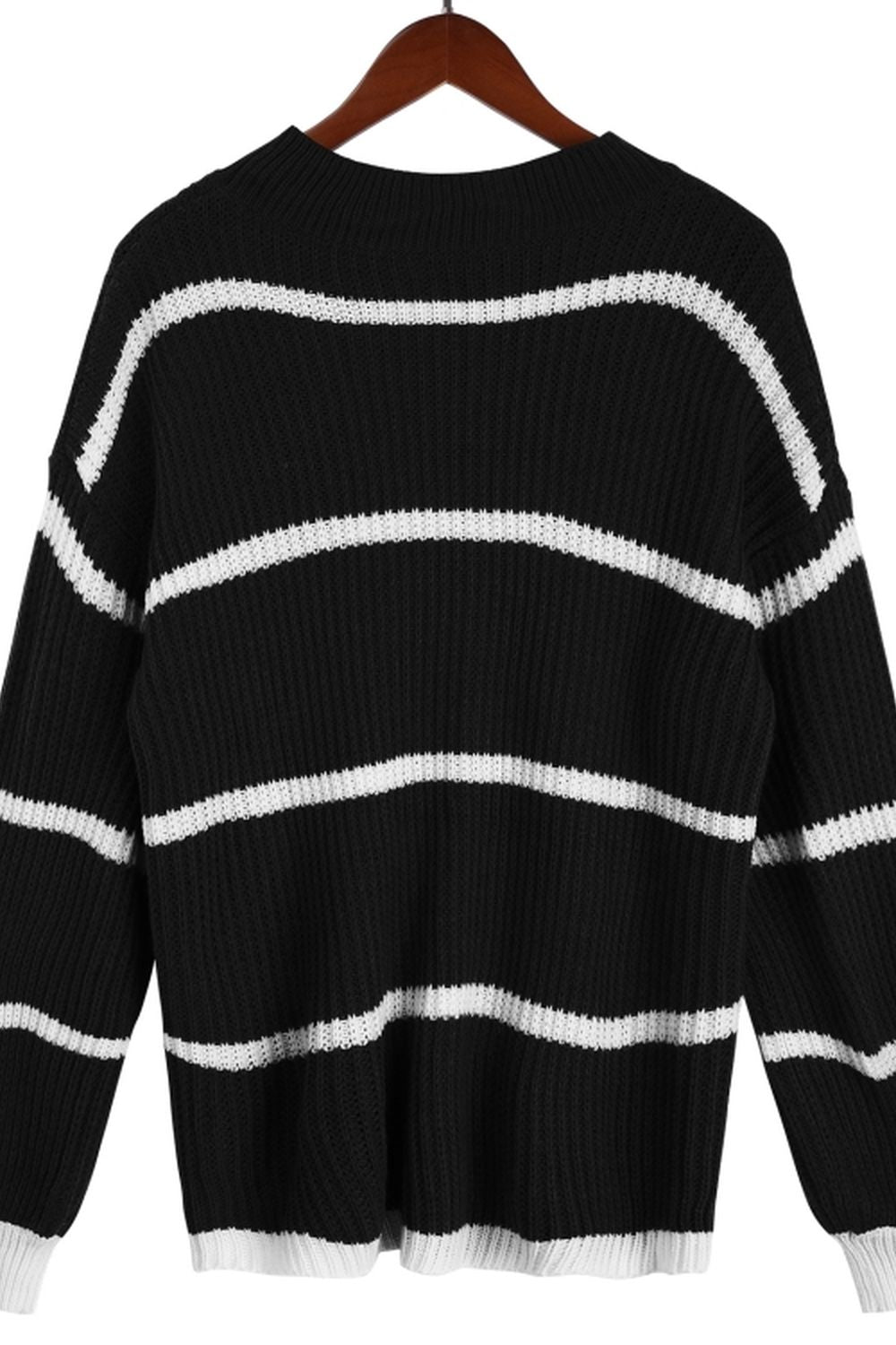 Round Neck Loose Striped Knit Pullover