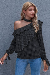 Polka Dot Off-Shoulder Blouse