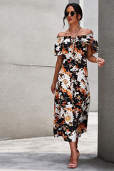 Off-Shoulder Floral Print Dress