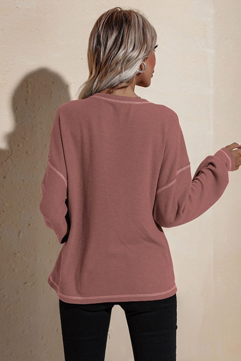 Pocket Loose Long-Sleeved Blouse