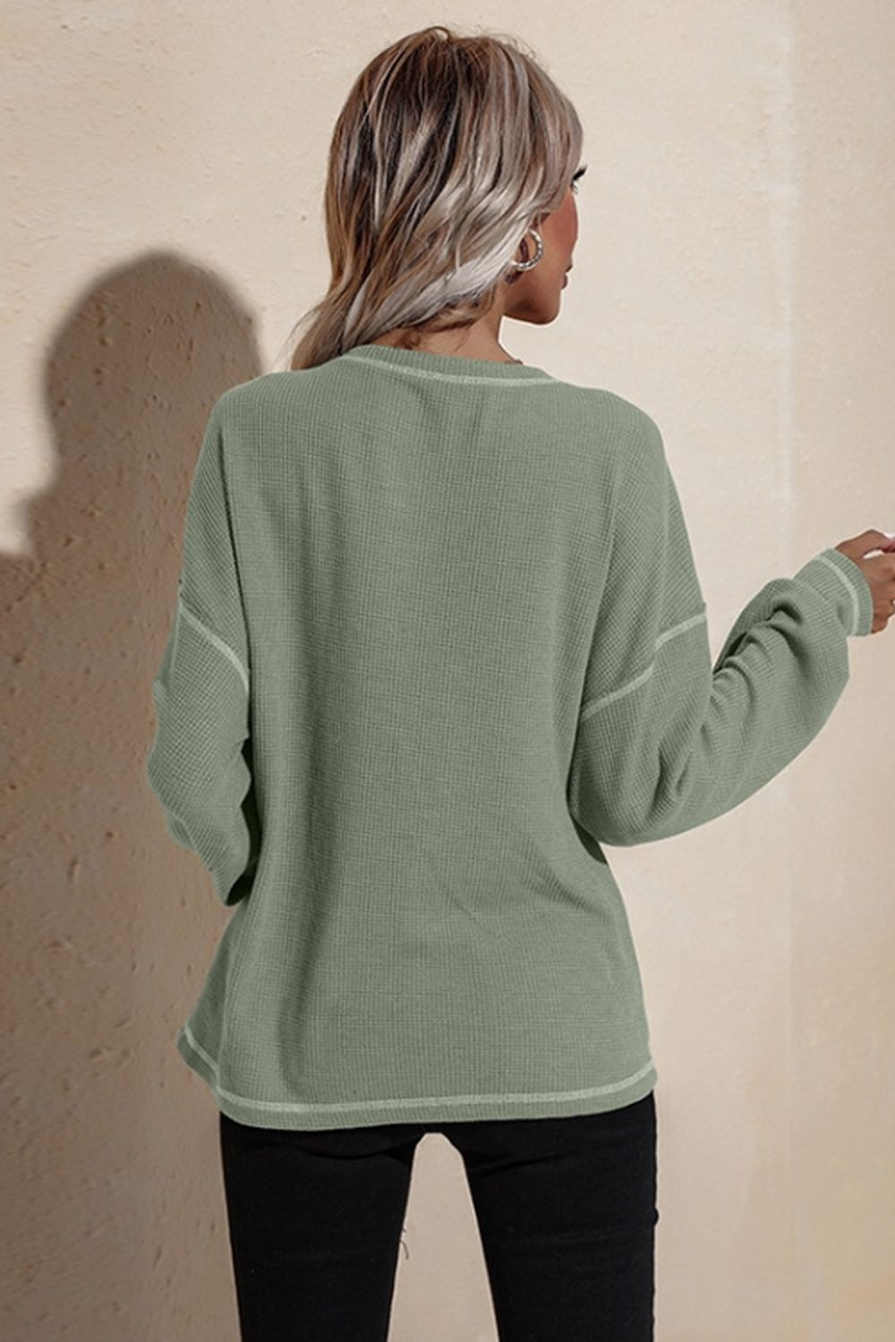 Pocket Loose Long-Sleeved Blouse