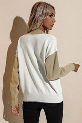 Contrast Loose Long Sleeve Pullover