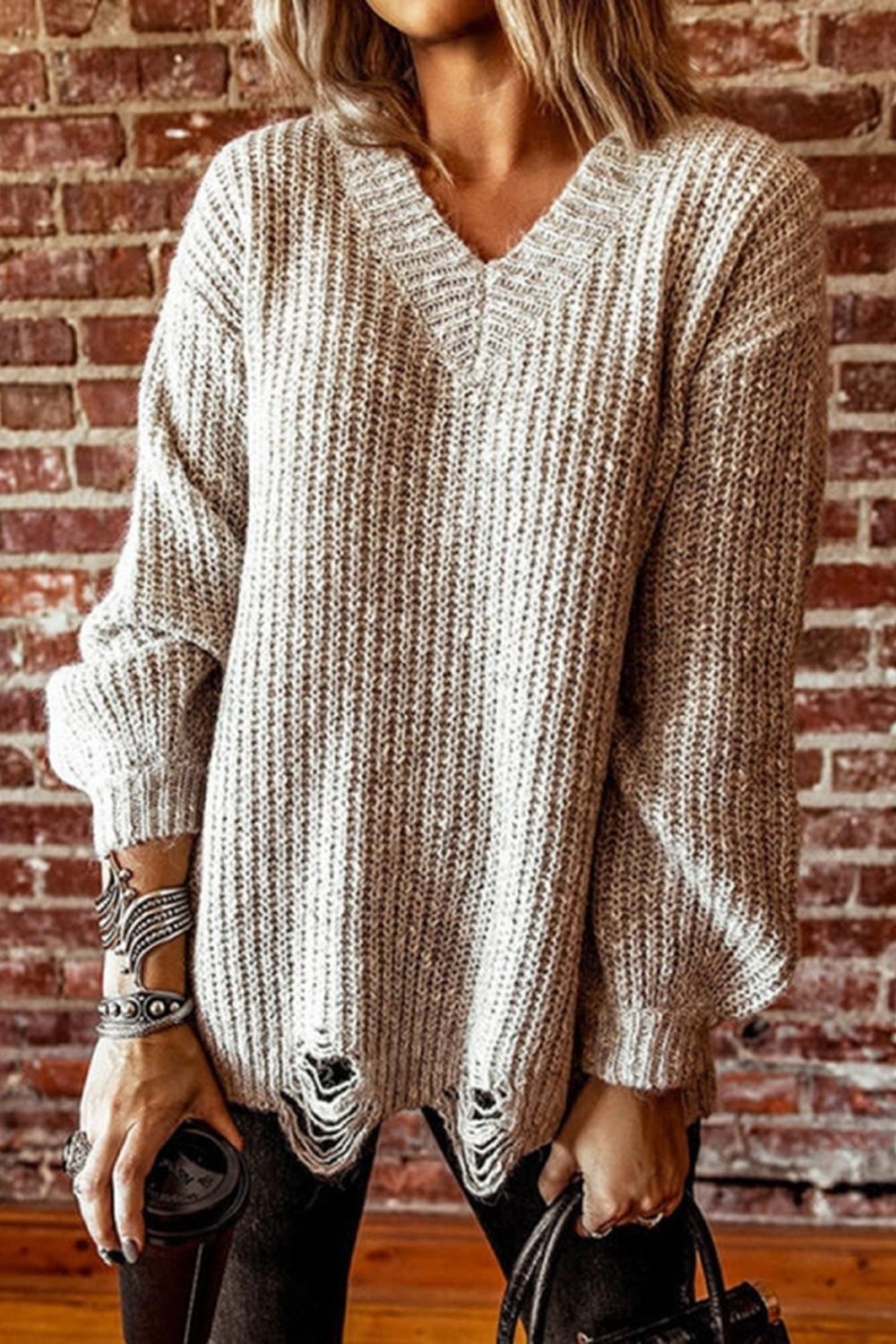 Ripped Knitted Sweater