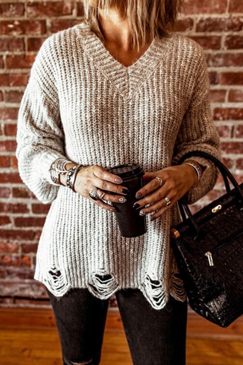 Ripped Knitted Sweater