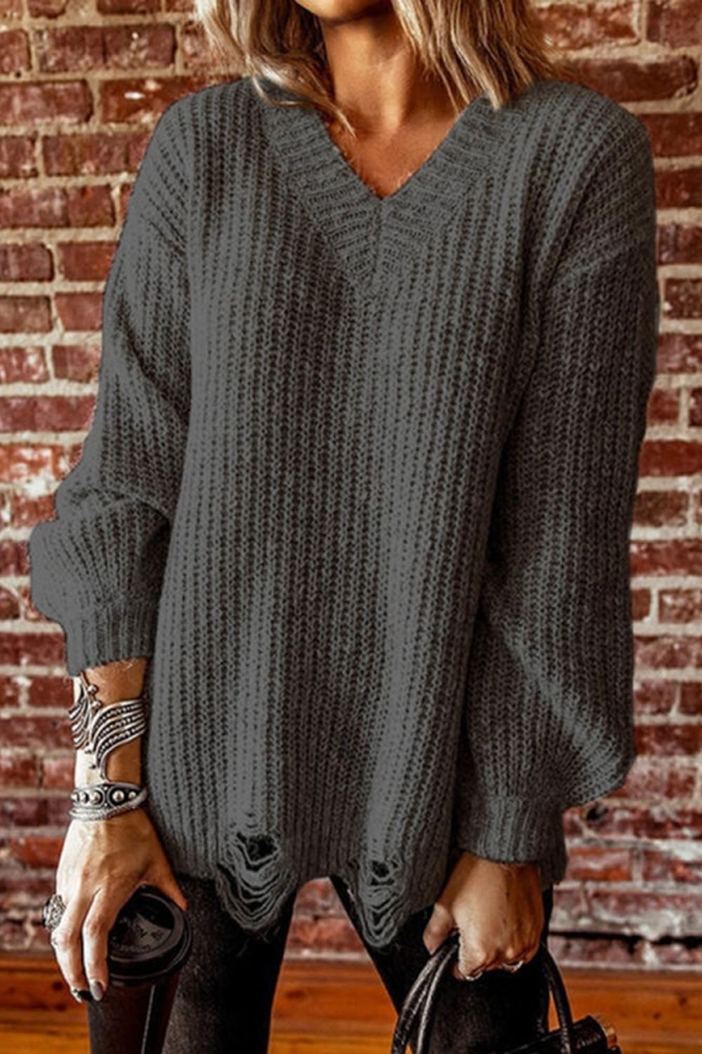 Ripped Knitted Sweater