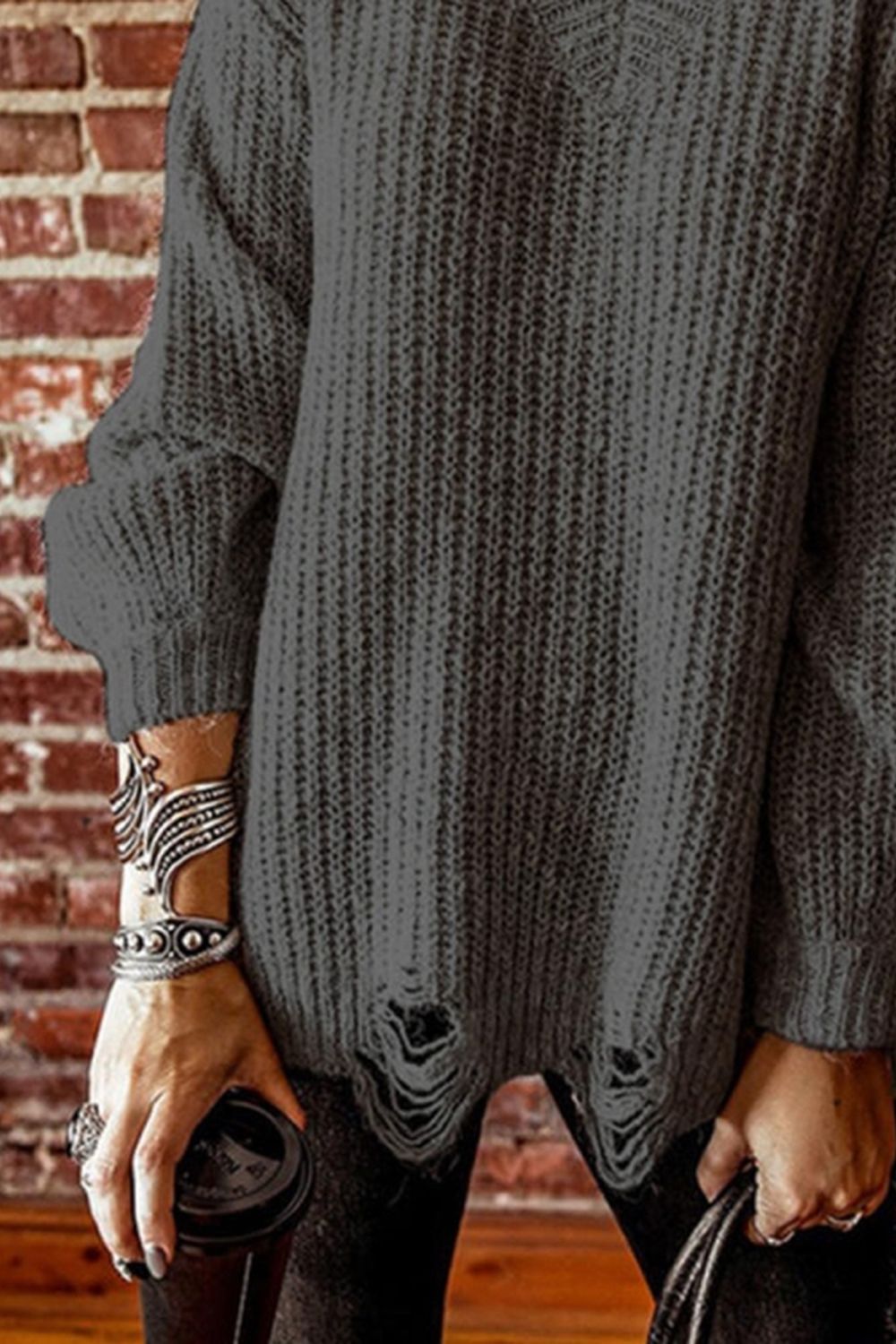 Ripped Knitted Sweater