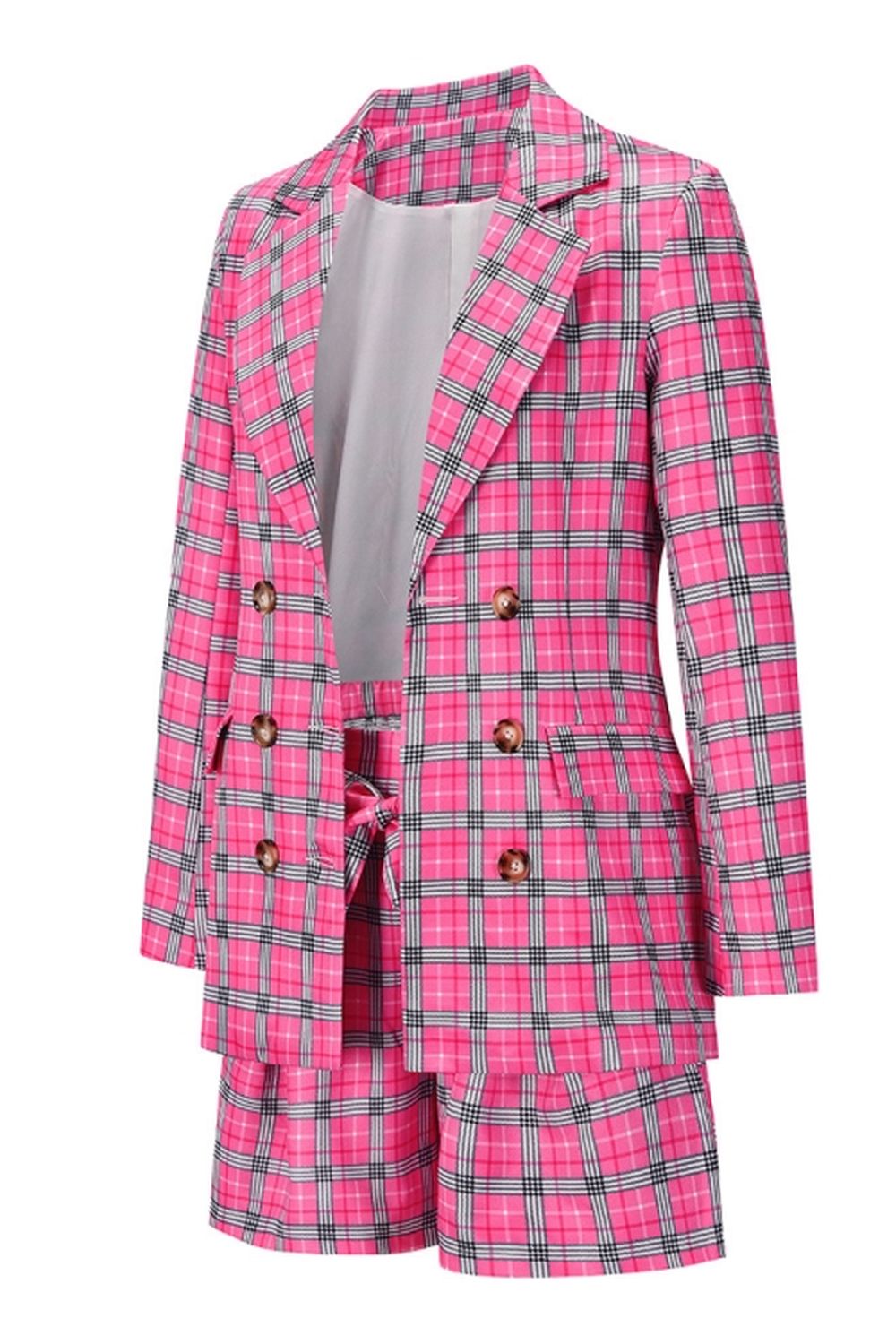 Double-Breasted Blazer Shorts Suit