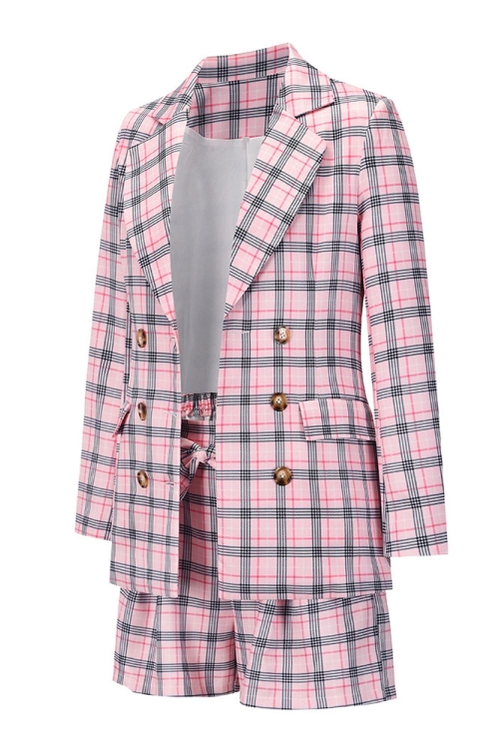 Double-Breasted Blazer Shorts Suit