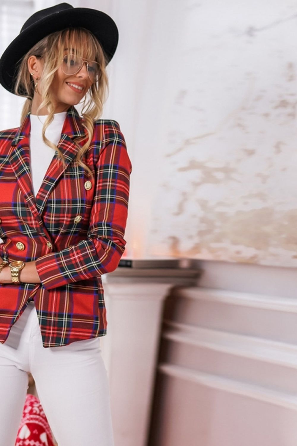 Plaid Casual Blazer