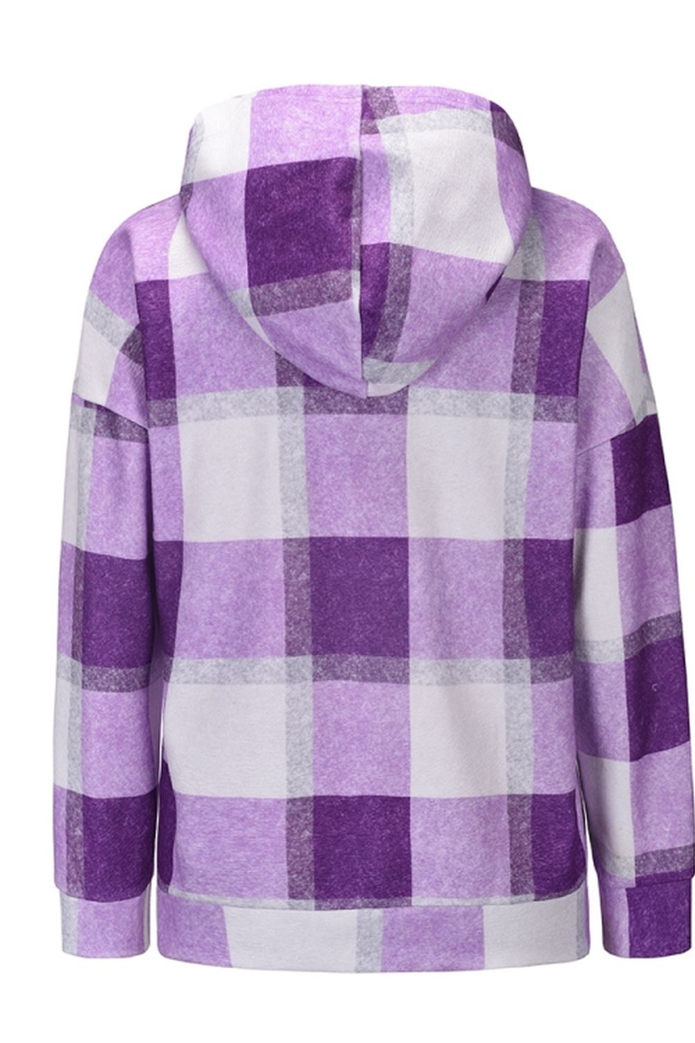 Plaid Hooded Zipper Coat