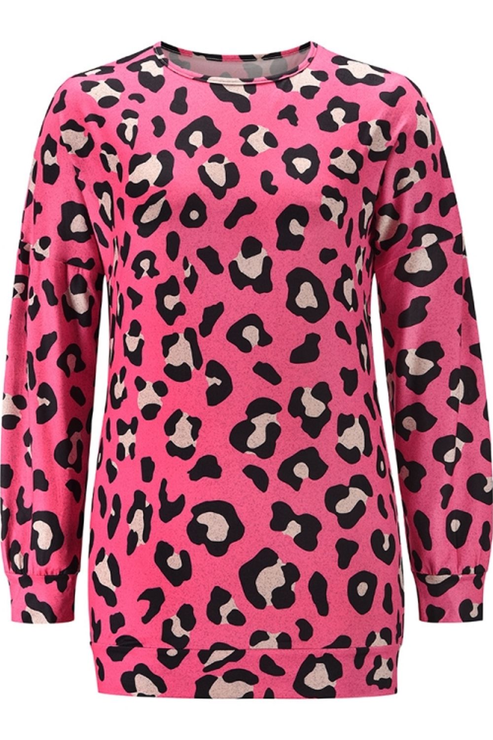 Round Neck Leopard Print Bottoming Shirt