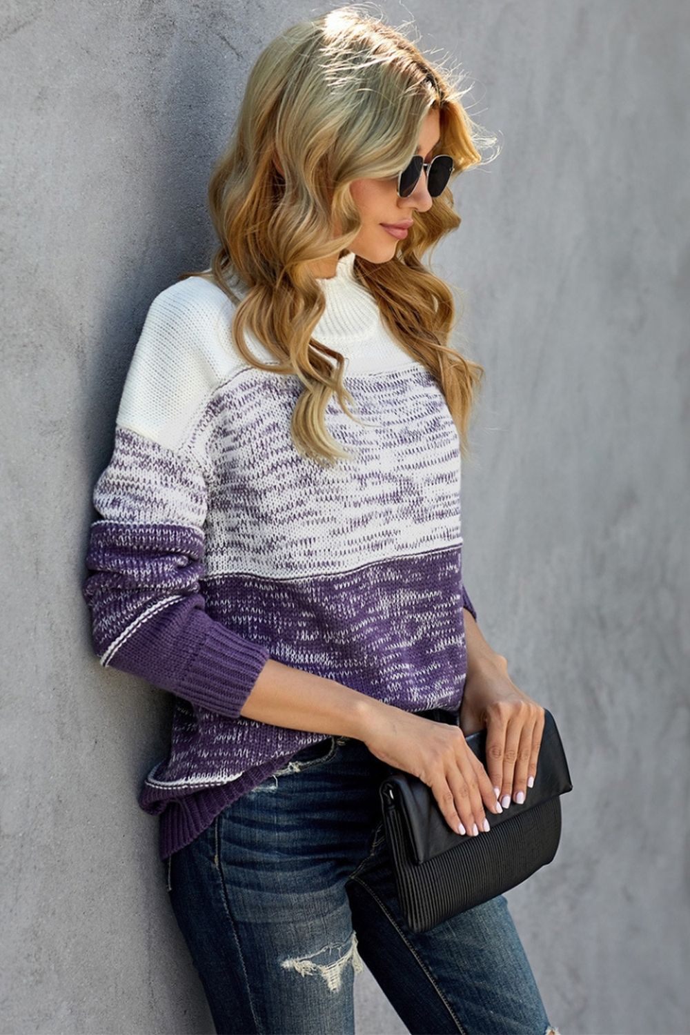 Contrast Round Neck Pullover