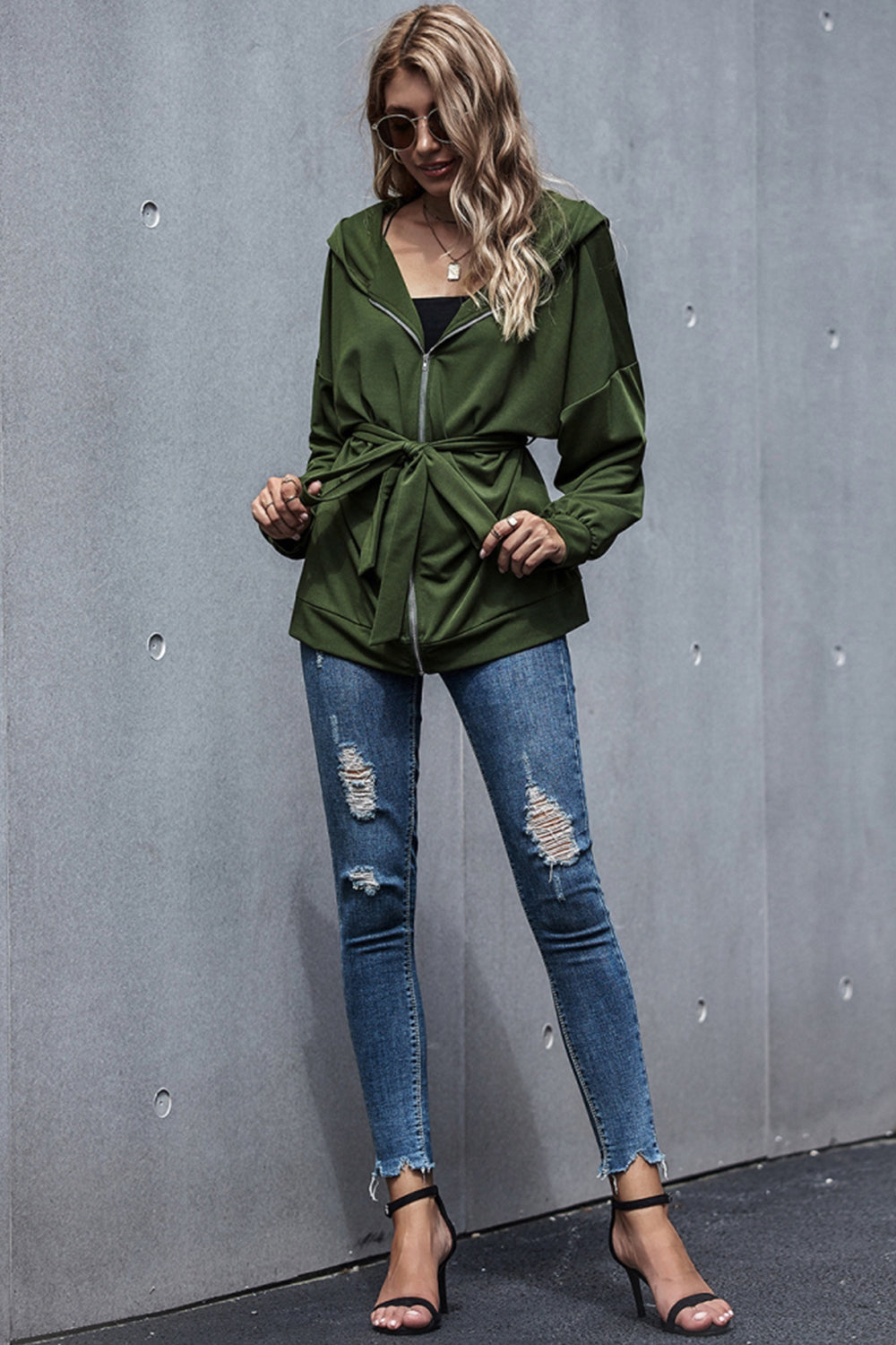 Loose High Waist Hooded Jacket