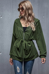 Loose High Waist Hooded Jacket