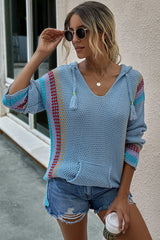 Hooded Long-sleeved Pullover