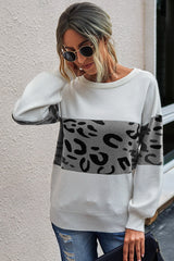 Leopard Print Turtleneck Sweater