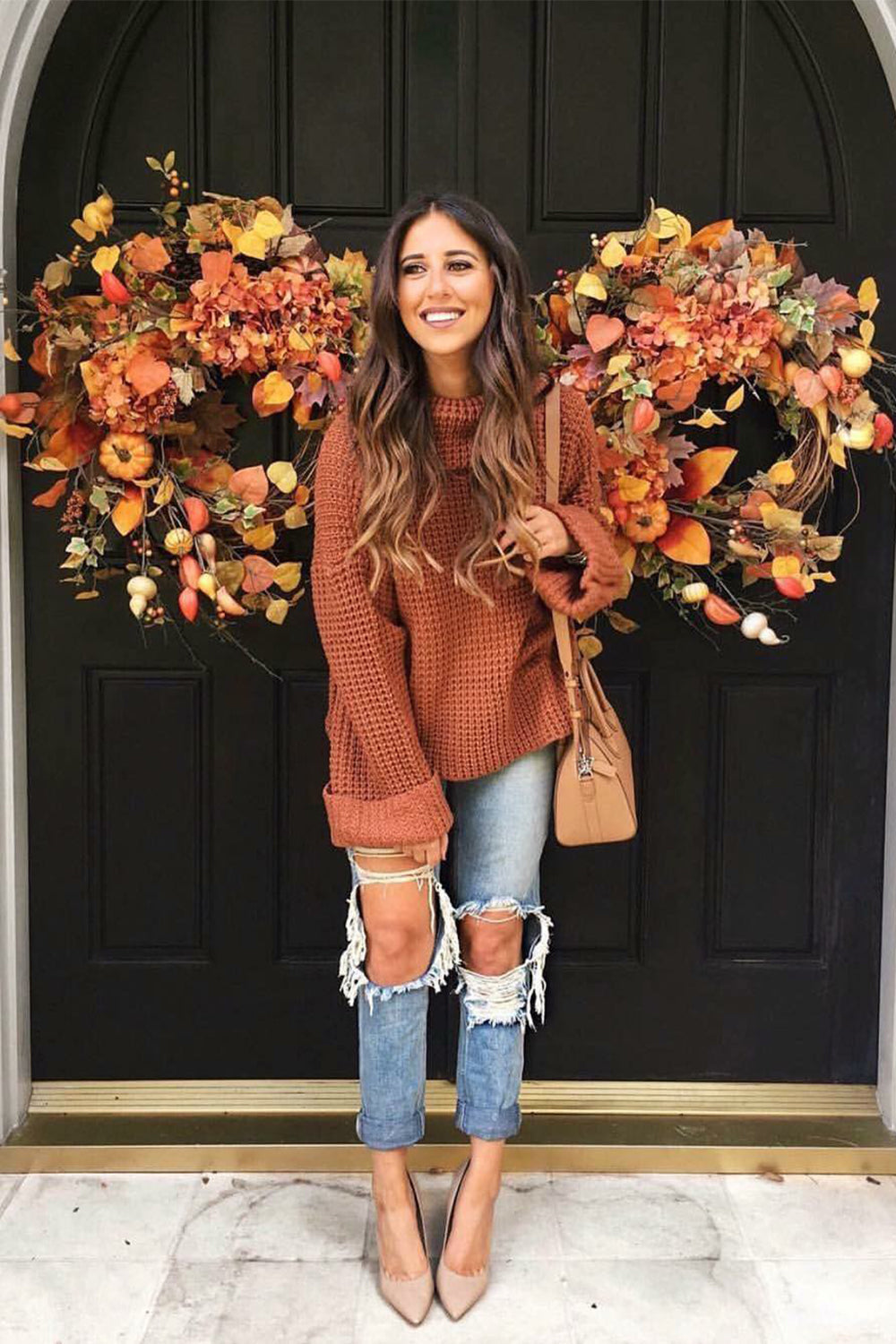 Loose Pure Color High Neck Sweater