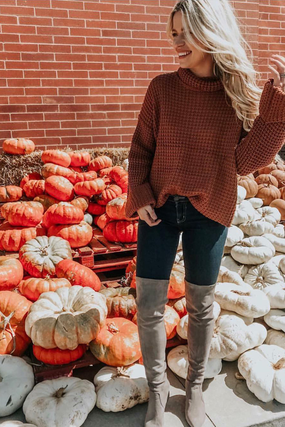 Loose Pure Color High Neck Sweater