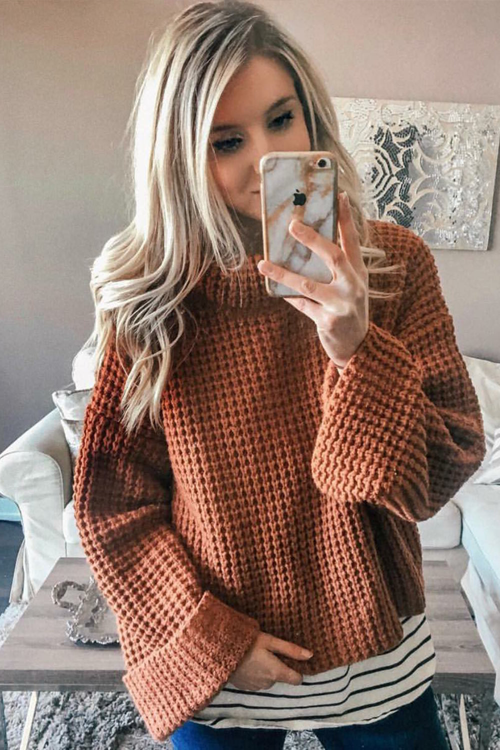 Loose Pure Color High Neck Sweater