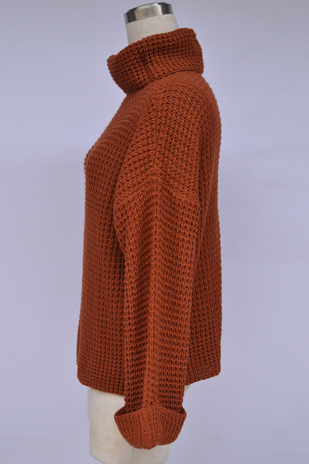 Loose Pure Color High Neck Sweater