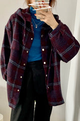 Retro Hooded Plaid Shirt
