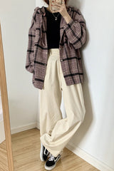 Retro Hooded Plaid Shirt