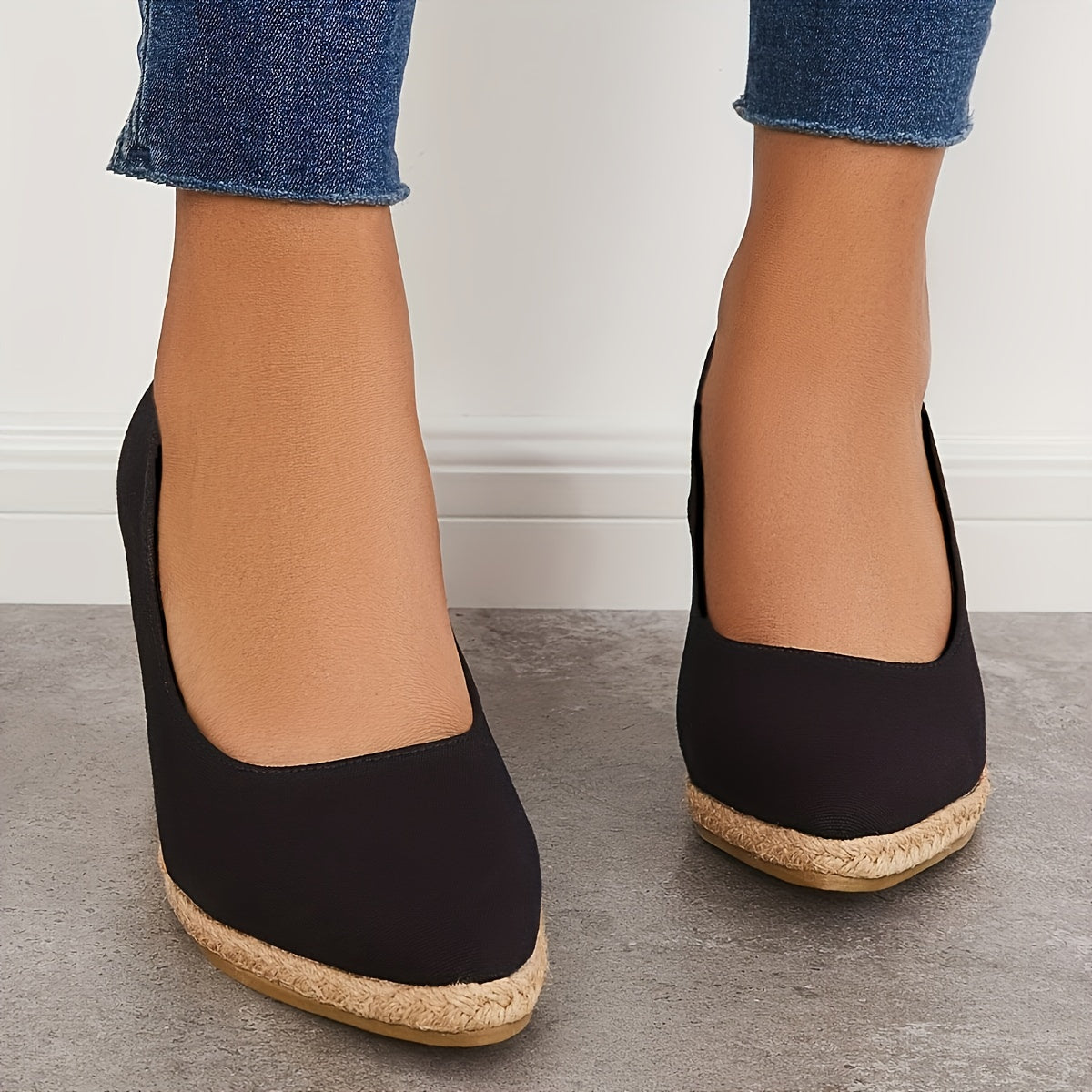 Slip On Platform Espadrilles Wedge Heels Sandals