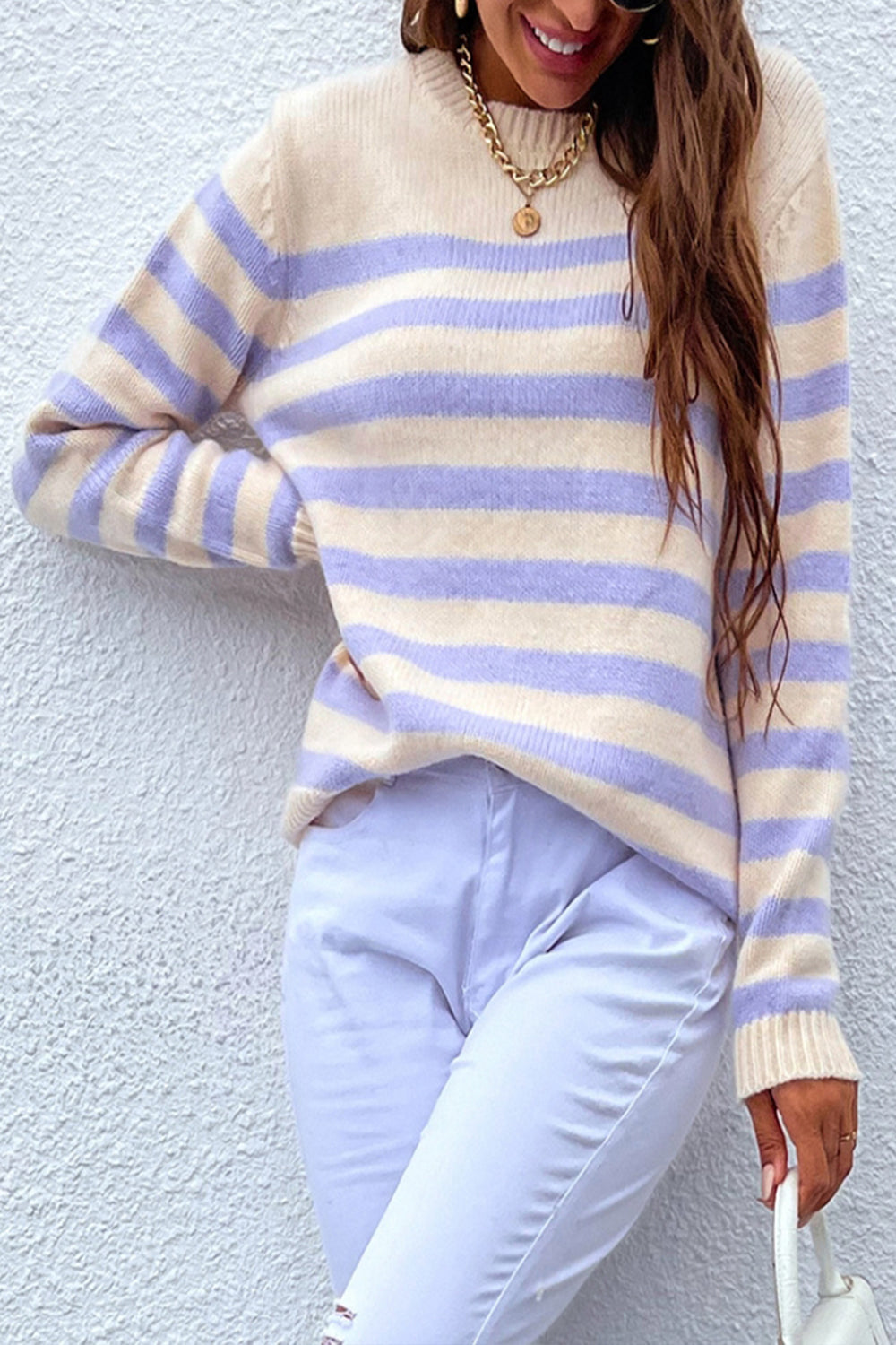 Contrast Striped Pullover