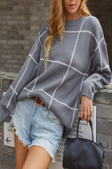 Plaid Knit Sweater